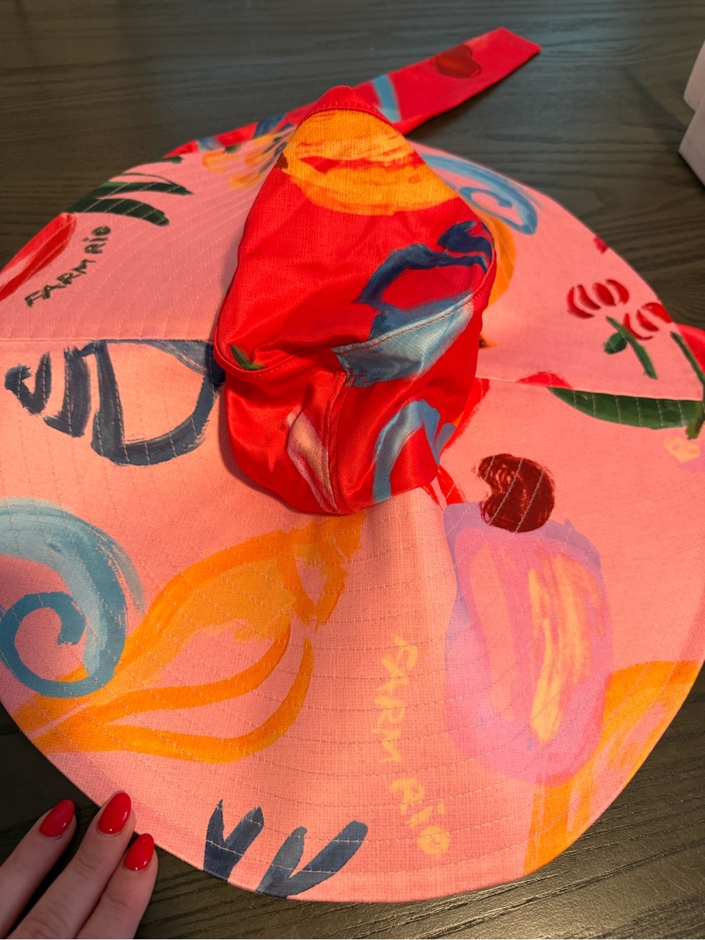 Farm Rio Sun Hat with Ties - Picture 8 of 10